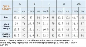 Size chart showing bust, waist, and length in cm and inches for the mini hollow dress