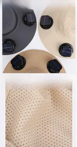 Détail de la doublure en mesh respirant et des doubles ventilateurs solaires du chapeau
