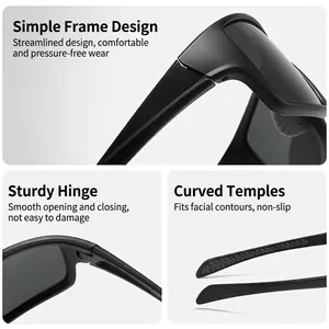 Outdoor sports polarized sunglasses with aerodynamic frames and ergonomic non-slip temples