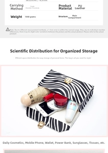 Detail view of zebra print bag capacity showing leather PU material and golden hardware