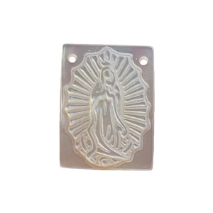 Natural white mother of pearl Guadalupe shell pendant for DIY jewelry making