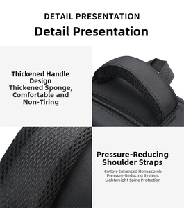 Detail of thickened handle and honeycomb mesh breathable decompression shoulder straps