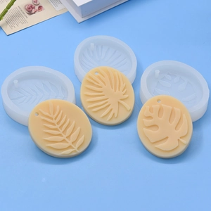 Tropical leaf silicone mold set for DIY cake fondant and resin craft with veins