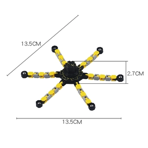 Mechanical fidget spinner toy with transformable DIY links and 13.5cm size dimension