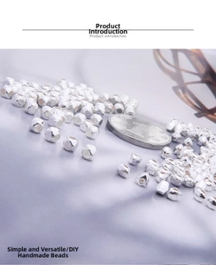 Close-up of S925 sterling silver geometric spacer beads for DIY jewelry making