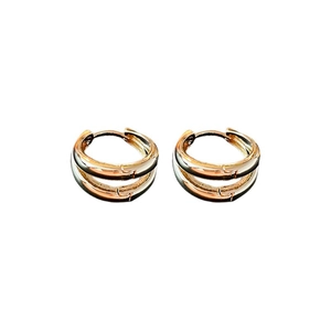 Minimalist multi-layer C-shaped irregular metal stud earrings with premium silver needle