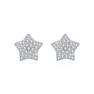 Orecchini a stella in argento sterling S925 con pavé di moissanite VVS1 brillante