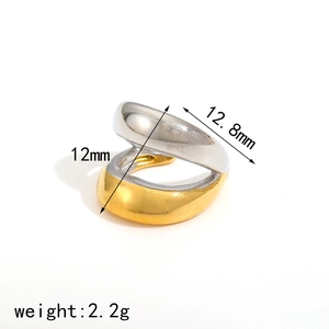18k gold plated stainless steel U-shaped double layer ear cuff earring measurements