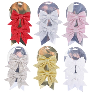 Noeuds de Noël pailletés en six couleurs pour décoration de sapin et vitrines