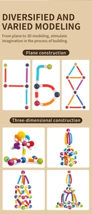 Flexible building blocks showing 2D and 3D modeling with colorful pipes and connectors