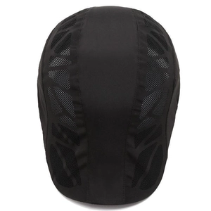 Men's breathable black mesh sun hat for summer outdoor fishing with quick-dry design