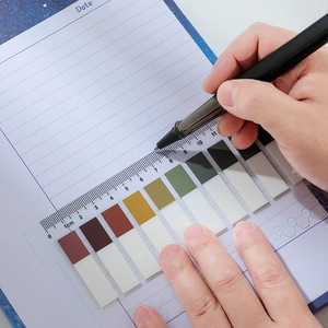 Morandi PET-Index-Haftnotizen mit 11-cm-Lineal für Notizbücher und Organisation