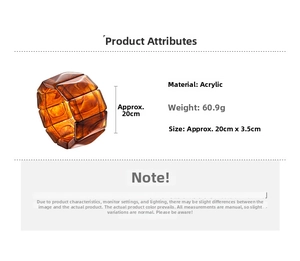 Detail of amber tortoiseshell acrylic bracelet showing 3.5cm width and 20cm length
