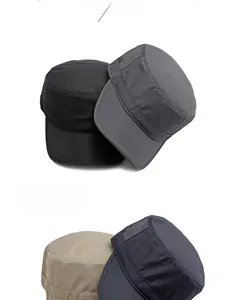Detail showing breathable mesh panels and quick-dry fabric of four casual cadet hats