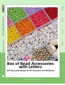 Detailed view of DIY jewelry kit with 3mm seed beads, letter beads and smiling faces