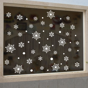 Adesivi per finestre a fiocco di neve bianchi per decorazioni natalizie su vetro