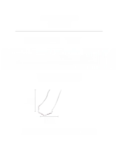 Size guide for bow pendant necklace showing 46cm chain length and 1.5cm width copper charm