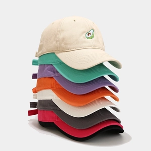 Cappellini da baseball in cotone multicolore con ricamo di avocado in varie tonalità