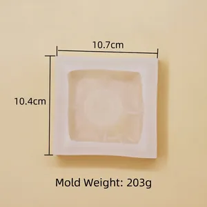 Pillow shape silicone mold for DIY candles and soap with dimensions 10.7x10.4cm