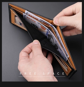 Internal view of carbon fiber bifold wallet showing large capacity and card slots