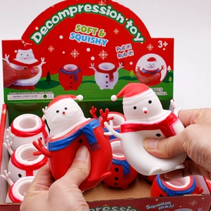 Christmas Santa Claus squeeze toy in red and white soft silicone for stress relief