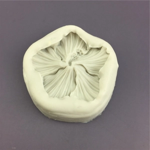 Detailed texture of a 5-petal hibiscus flower silicone mold for DIY baking and crafts