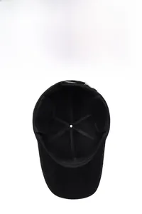 Detail of winter baseball cap showing foldable earflaps and adjustable metal buckle