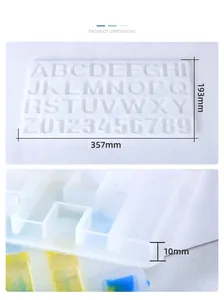 Makro-Detail der 357x193mm Silikonform mit Maßen für Länge, Breite und 10mm Stärke