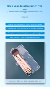 Clear storage box showing capacity for two large brushes and eight small brushes