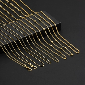 Selection of minimalist gold-plated S925 silver chain necklaces in various link styles