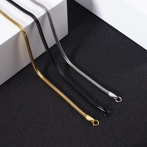 Stainless Steel Snake Chain Necklace With Lobster Clasp Minimalist High Polished Metal Link Chain DIY Jewelry Making