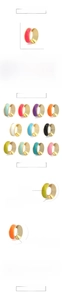 Detailed macro view of 3x7mm colorful enamel copper beads for jewelry making