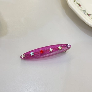 Sparkly purple resin star hair clip with colorful glitter sequins for women and girls