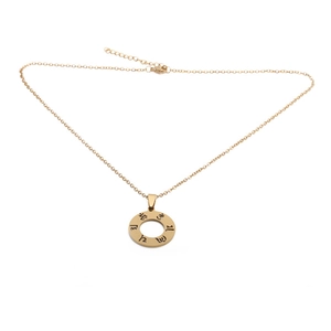 Polished gold stainless steel Om pendant necklace for yoga and outdoor sports
