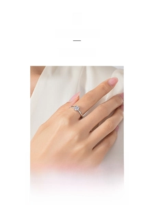 Detailed view of an S925 sterling silver ring with a minimalist square-cut gemstone