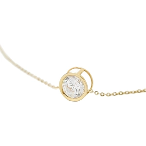 Elegant 18k gold multi-layer necklace featuring a sparkling round-cut zircon pendant