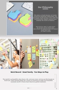 Cat-shaped sticky notes in pastel colors displayed on a window and office keyboard