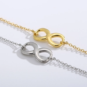 Elegant gold and silver titanium steel necklaces with infinity symbol pendants