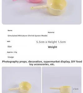 Detailed specs of miniature 5.5cm plastic ladles for dollhouse kitchen accessories