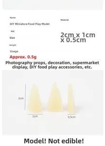 Detailed specs of PVC miniature bamboo shoots model for DIY crafts with size and safety info