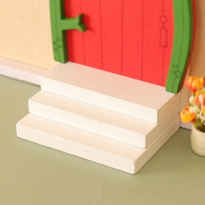 Miniature Wooden Staircase Dollhouse DIY Scene Accessories Christmas Decoration Model Step Platform