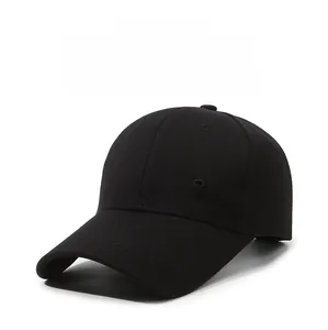 Detail of State embroidery on side of black cotton baseball cap with six-panel design