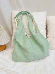 Minimalist light green bubble texture tote bag for daily commute and shopping