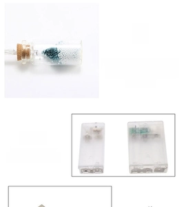 Detail of LED wish bottle lights with transparent battery box and waterproof cold light beads