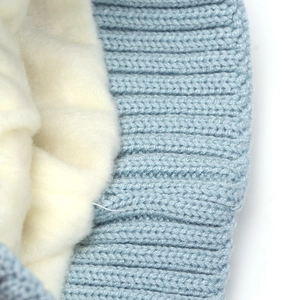 Winter penguin jacquard knit hat with warm fleece lining and protective earflaps