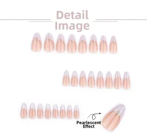 Détails d'ongles à presser blanc nacré avec texture de soie et motifs de nœuds élégants