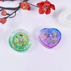 Moules silicone pour résine étoile lune avec breloques liquides cœur et rondes