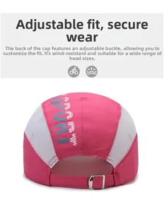 Detail of adjustable metal buckle and breathable white mesh on rose red sports cap