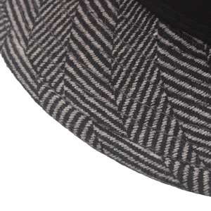 Classic herringbone wool jazz hat for men featuring vintage striped pattern and warm fabric