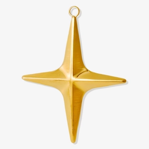 Golden 304 stainless steel cross star pendant with 18k gold plating for jewelry making